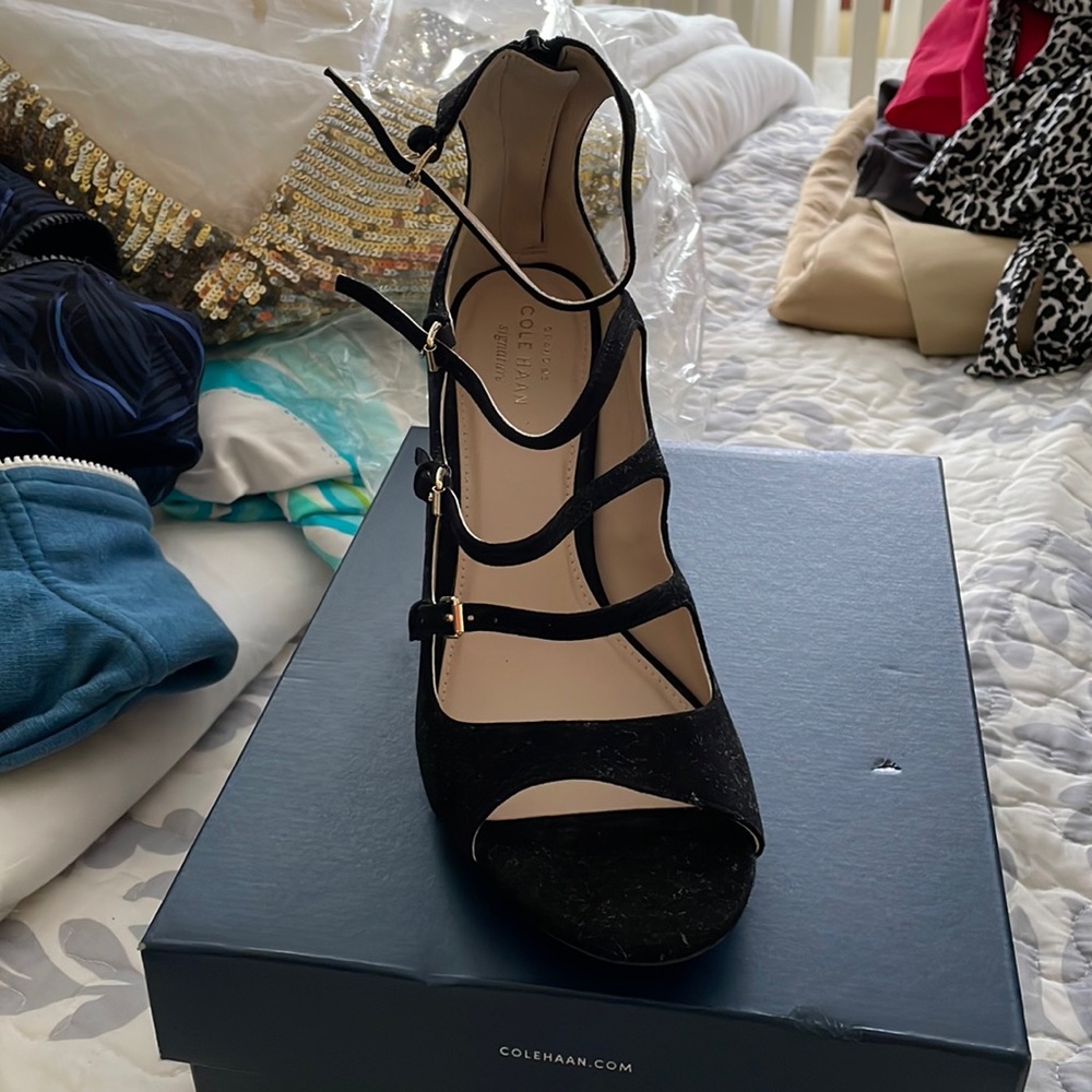 Cole Haan cielo high sandal in black suede